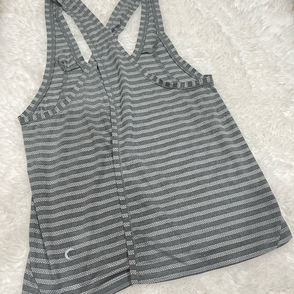 Zyia Active Nimbus Crisscross Open Back Striped T… - image 1